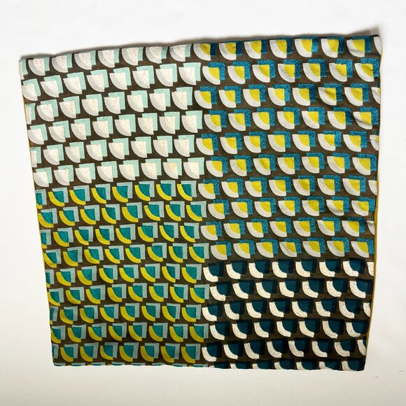 Set of 2: WEST ELM Avant Garde Pillow Cover, Blue/Yellow/Multi - Picture 4 of 12